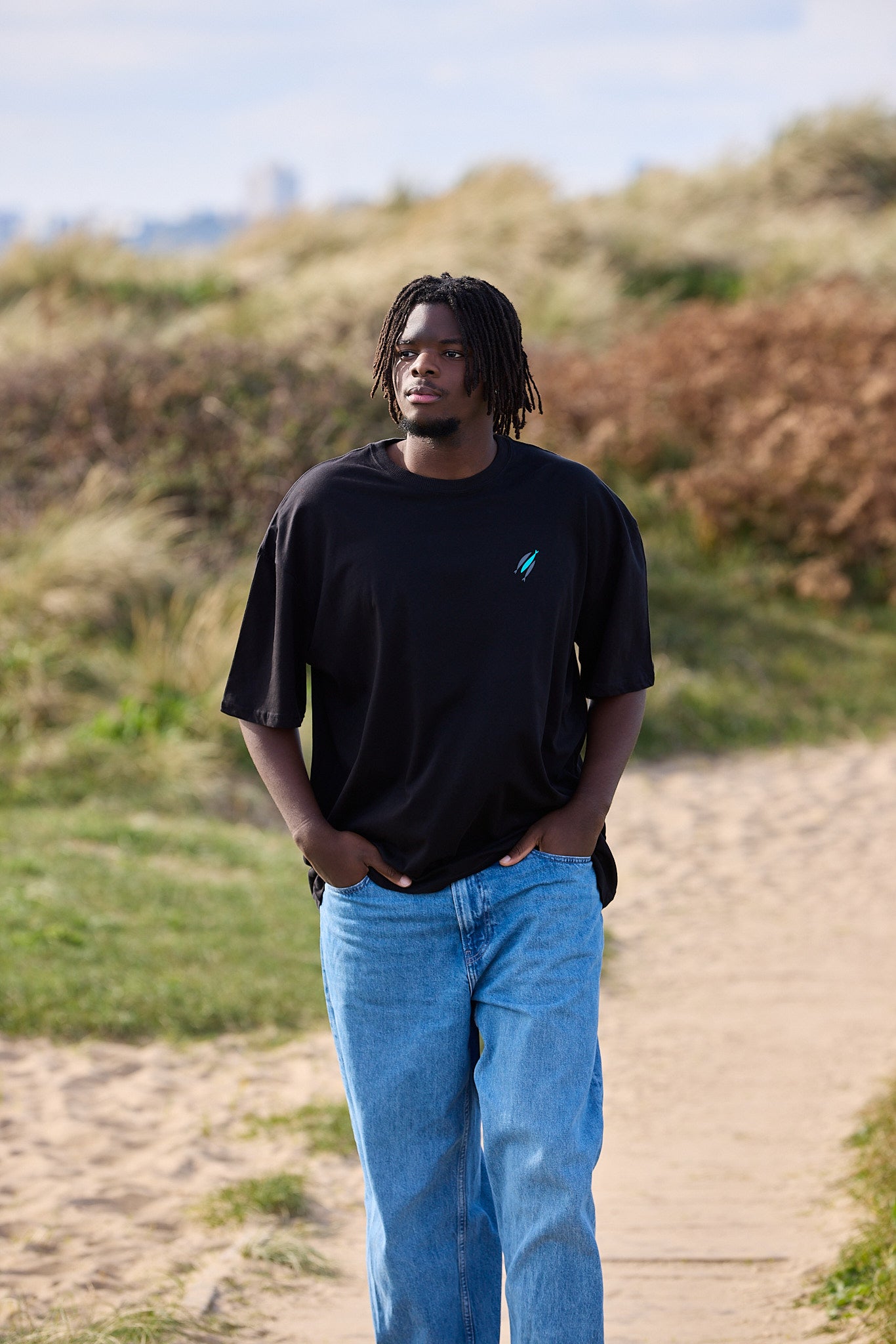 3 Fish Oversized T-Shirt - Black