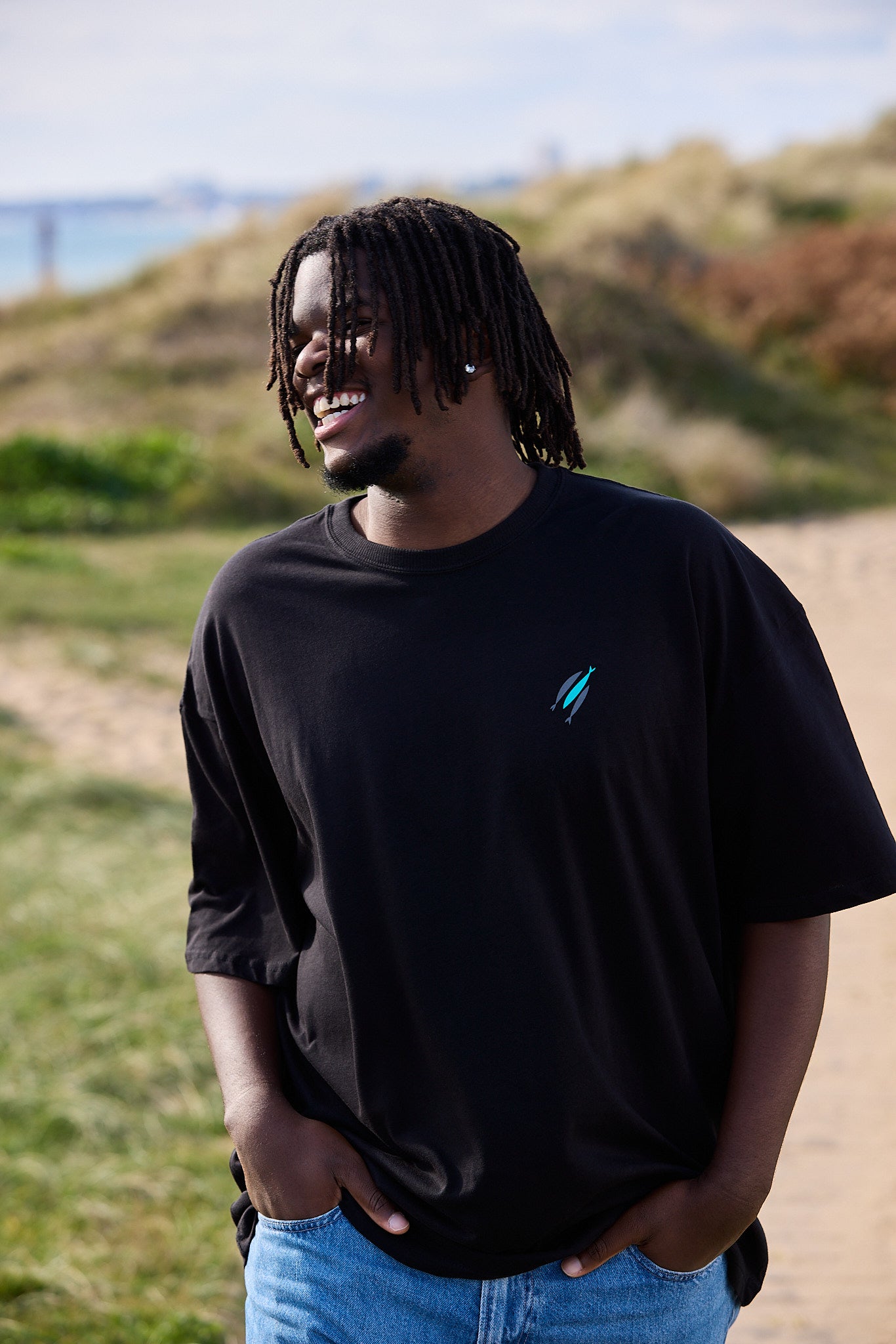 3 Fish Oversized T-Shirt - Black