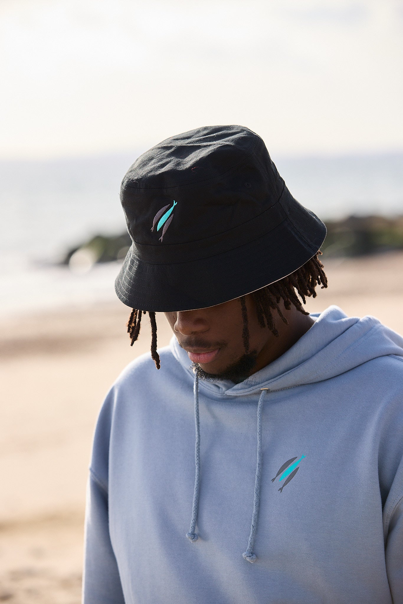 3 fish bucket hat the Chosen black mens