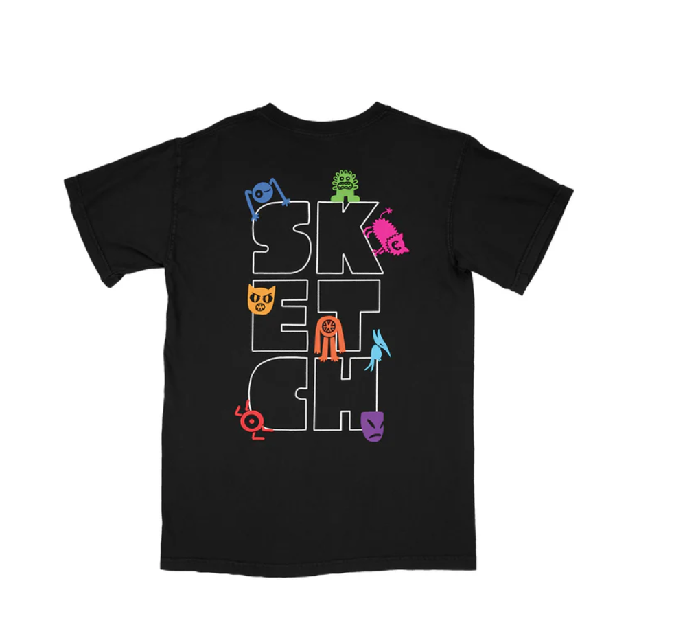 Kids sketch t-shirt with monster mash-up design