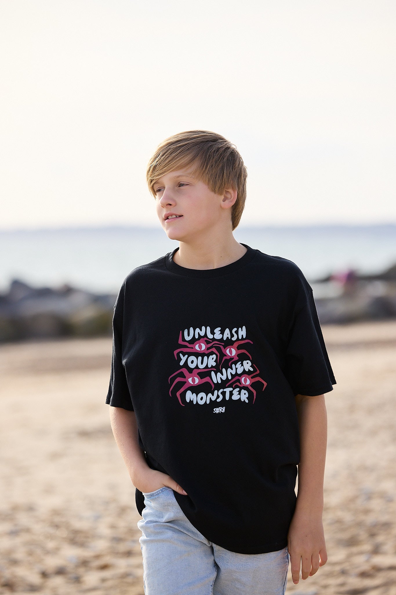 Kids sketch t-shirt unleash your inner monster