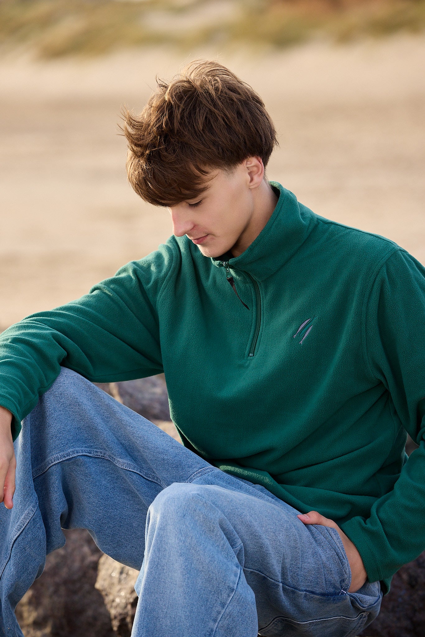 The Chosen 3 Fish Fleece Green mens