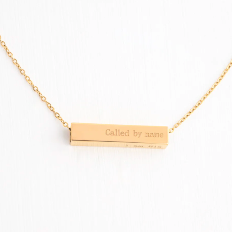 The Chosen 4 sided necklace gold Called by name
