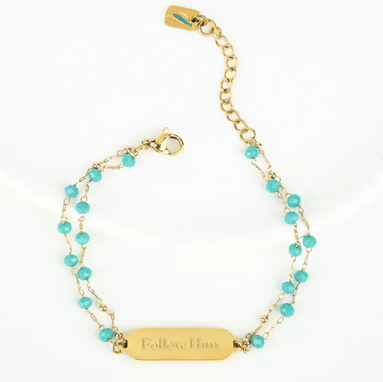 The Chosen Bracelet Follow him teal gold