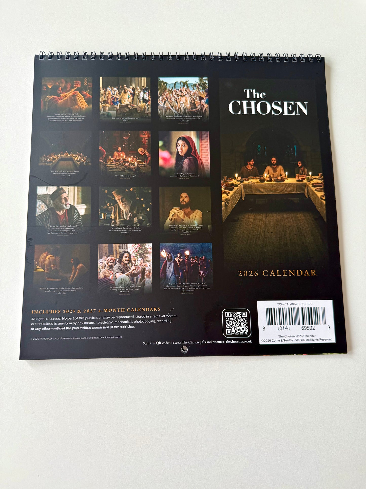 The Chosen Calendar 2026 back 