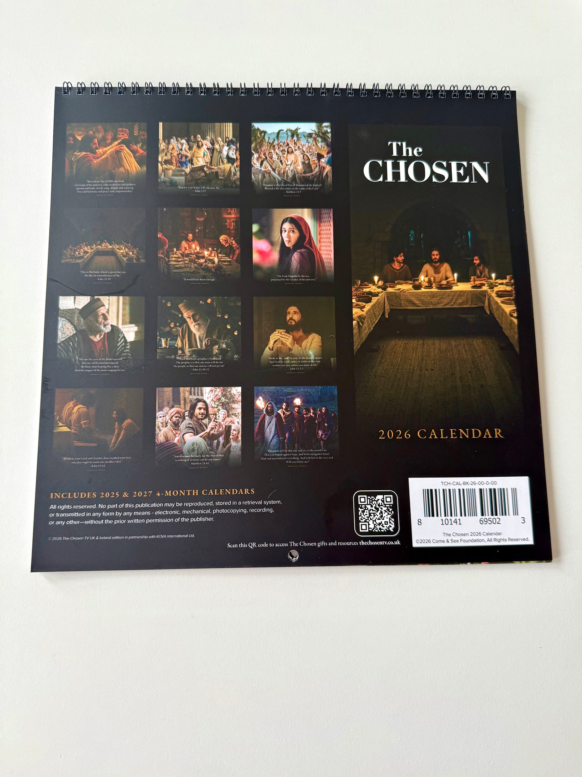 The Chosen Calendar 2026 back 