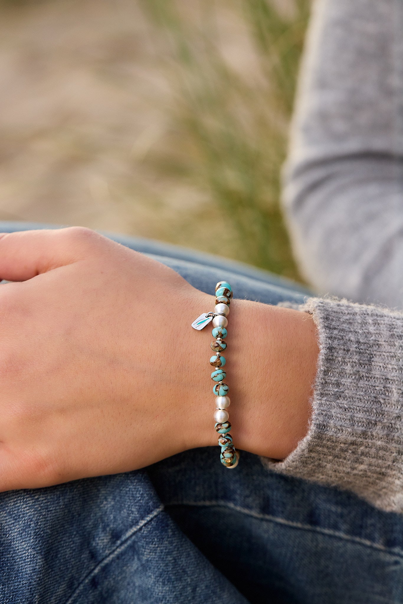 The chosen Bracelet teal silver 1